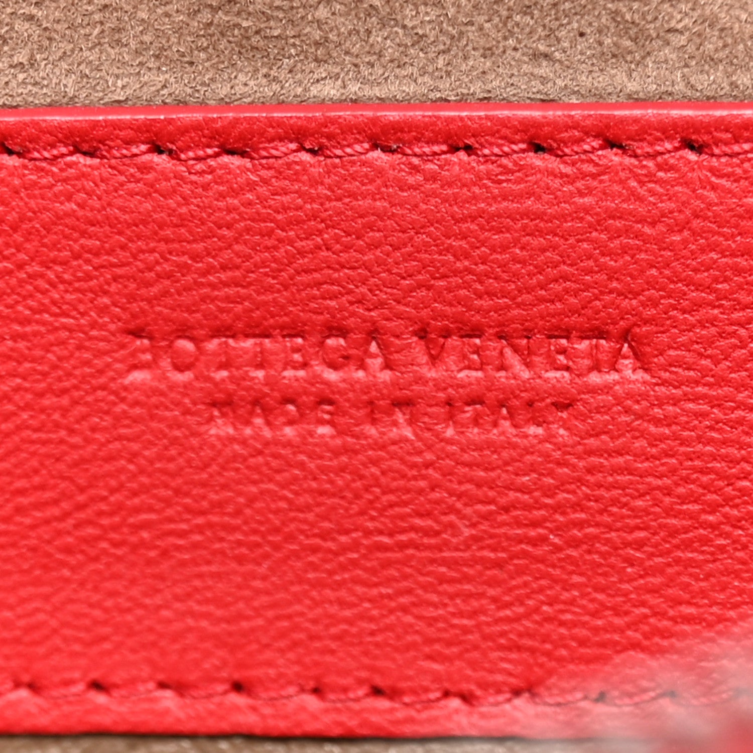 Bottega Veneta Nappa Intrecciato Biletto Chain Crossbody Red 6 of 11