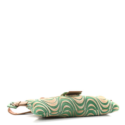 Fendi Calf Hair Print Baguette Beige Green 4 of 9