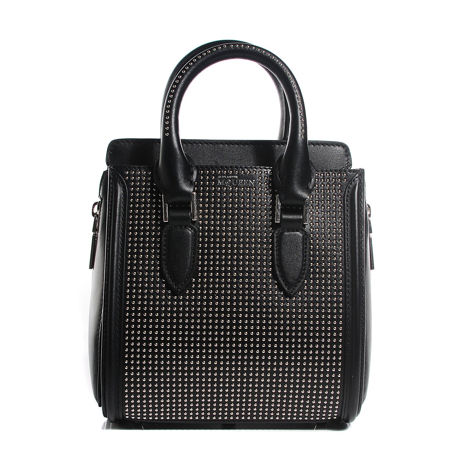 Alexander McQueen Calfskin Studded Mini Heroine Shoulder Bag Black 9 of 16