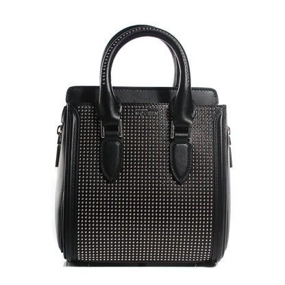 Alexander McQueen Calfskin Studded Mini Heroine Shoulder Bag Black 9 of 16