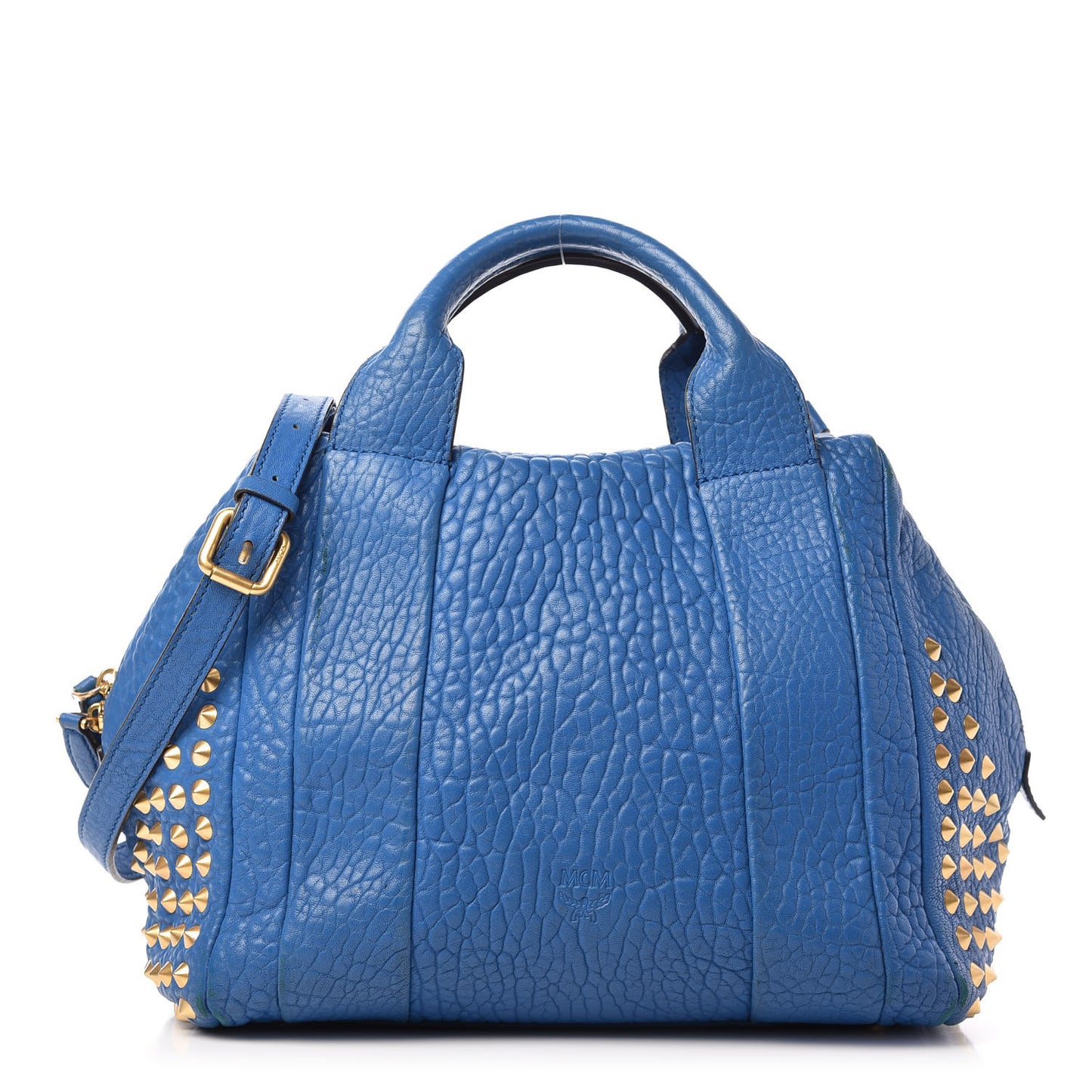 Lambskin Studded Shoulder Bag Blue