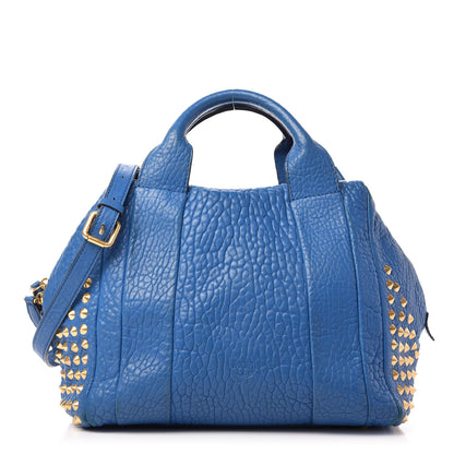 MCM Lambskin Studded Shoulder Bag Blue 1 of 14