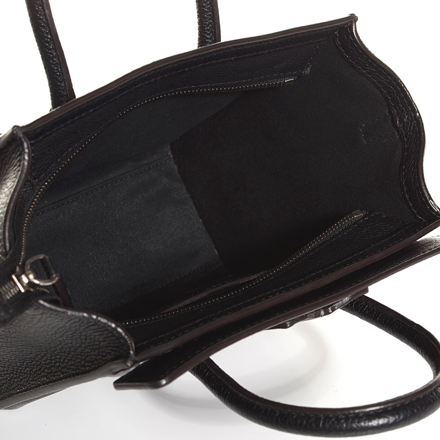 Drummed Calfskin Nano Luggage Black