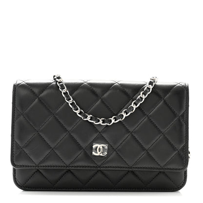 Chanel Lambskin Quilted Wallet On Chain WOC Black 1 of 11