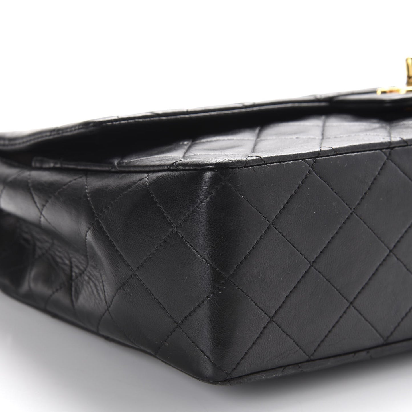Lambskin Quilted Medium Single Flap Black