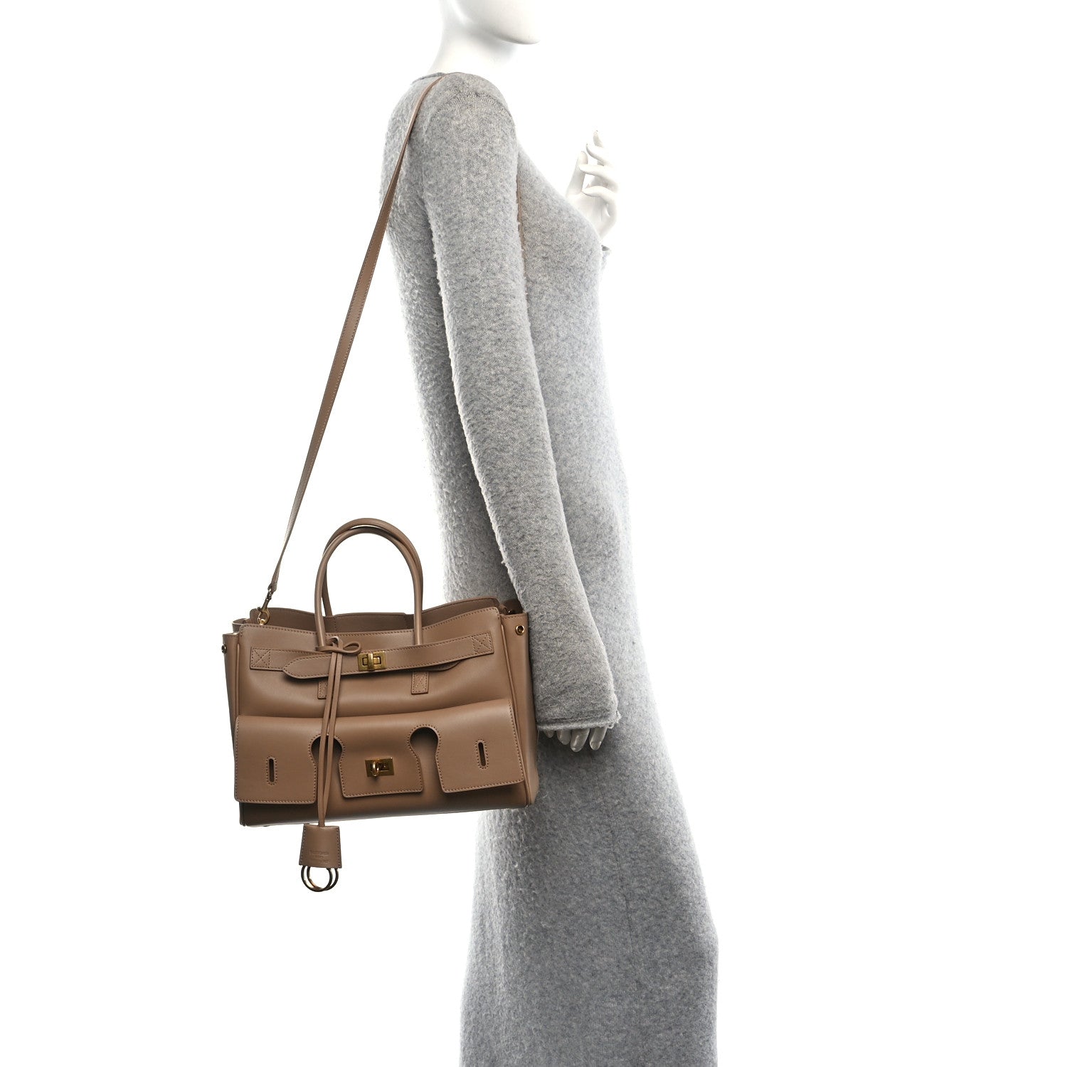 Balenciaga Smooth Calfskin Small Bel Air Carry All Bag Latte 2 of 9