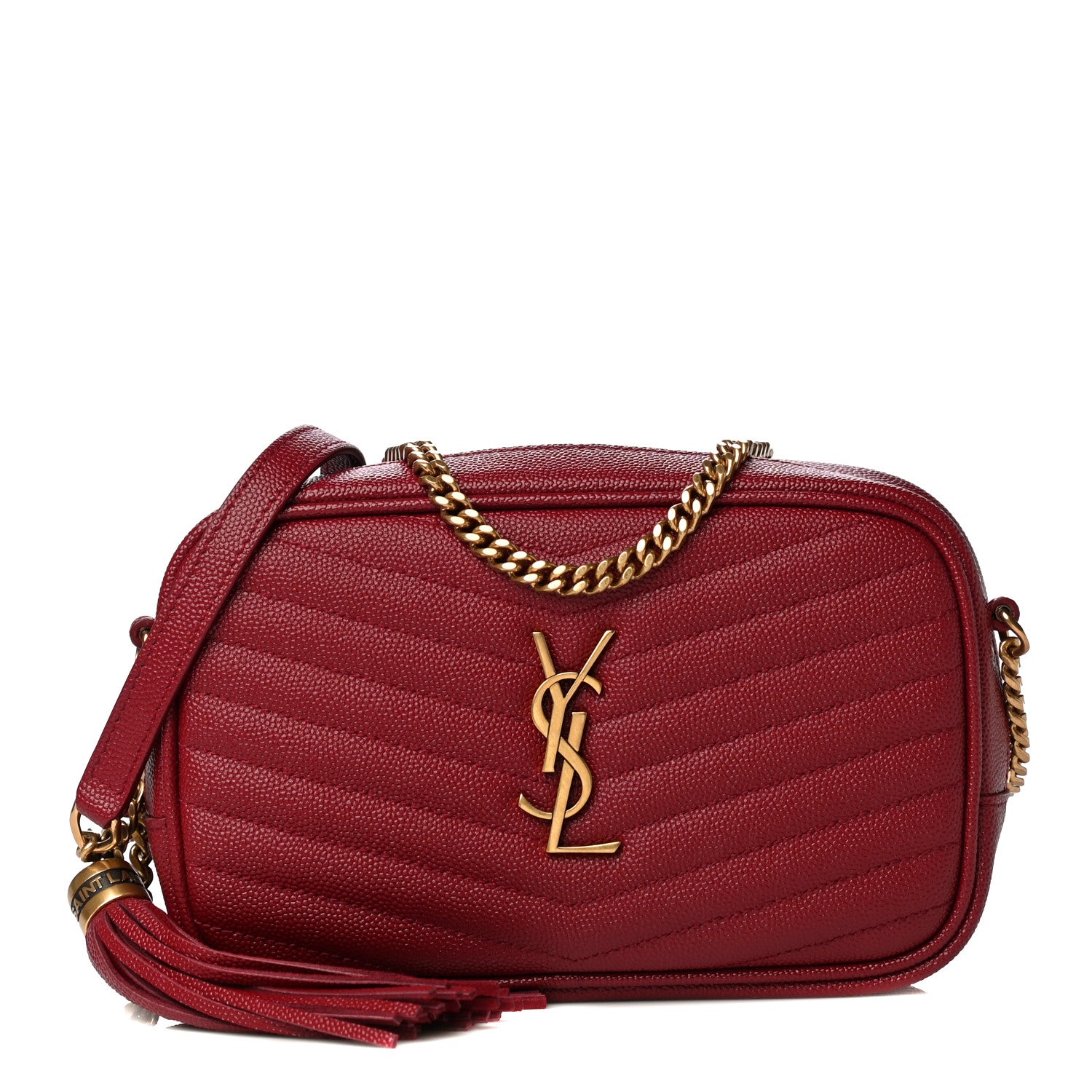 Saint Laurent Grain De Poudre Matelasse Monogram Mini Lou Camera Bag Eros Red 1 of 10