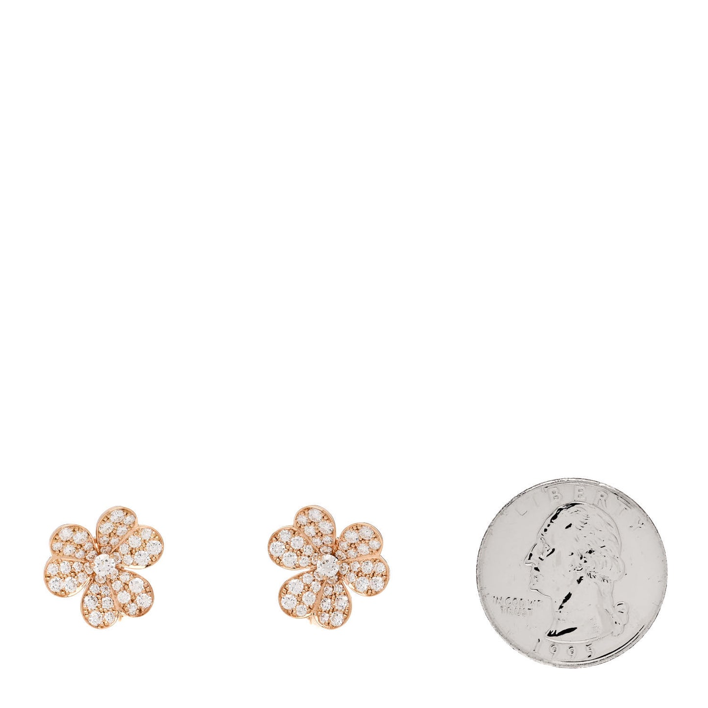 18K Rose Gold Diamond Small Frivole Pave Earrings