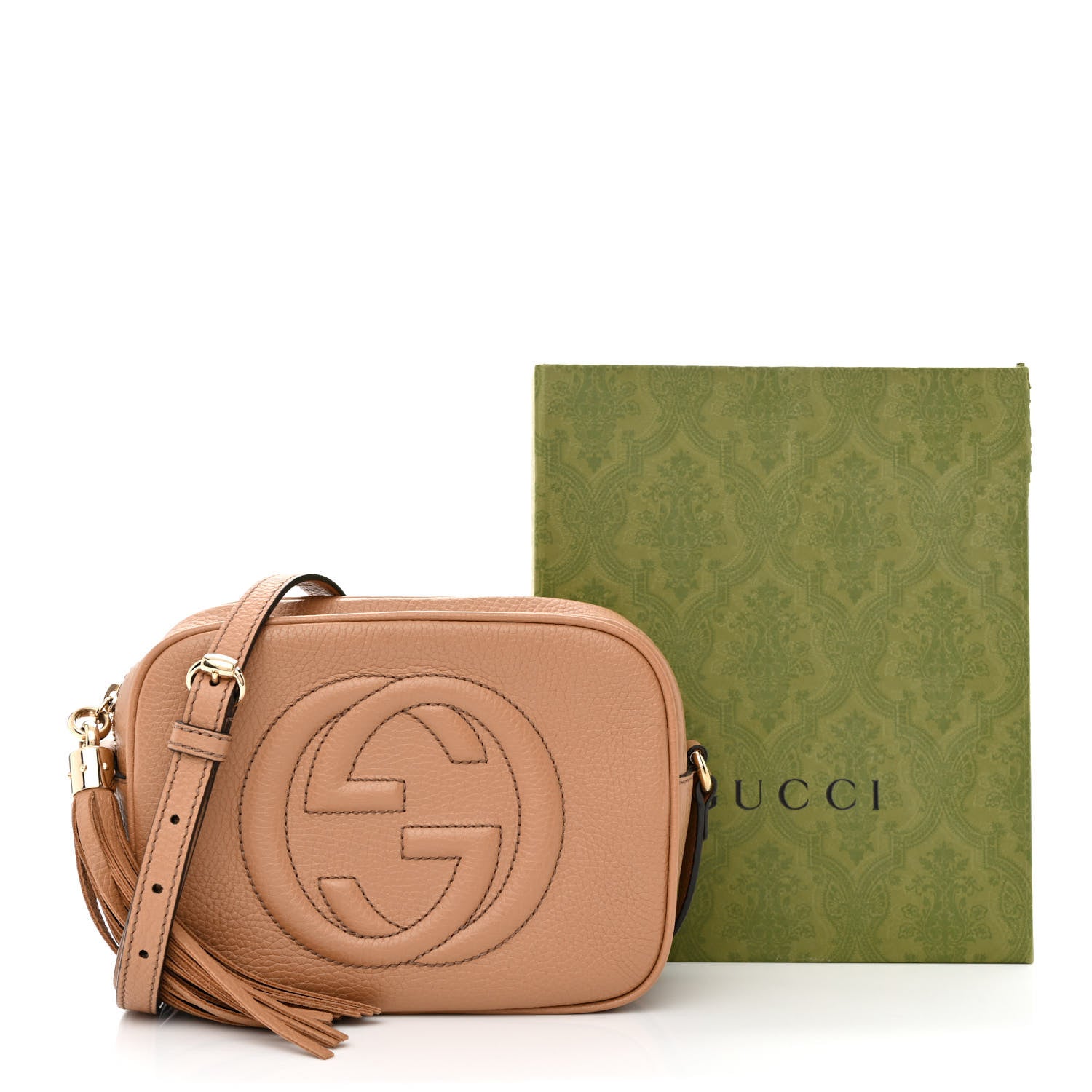 Gucci Pebbled Calfskin Small Soho Disco Bag Camelia 12 of 12