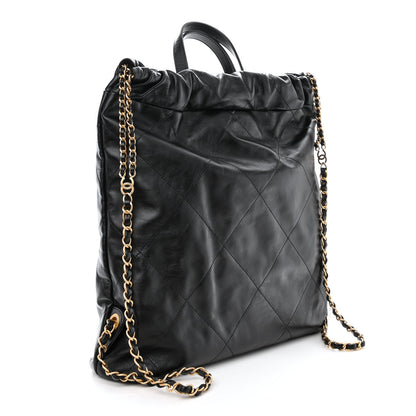 Chanel Shiny Calfskin Quilted Chanel 22 Backpack Black 3 of 11