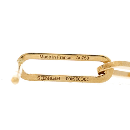 Hermes 18K Yellow Gold TPM Kelly Chaine Earrings 4 of 5