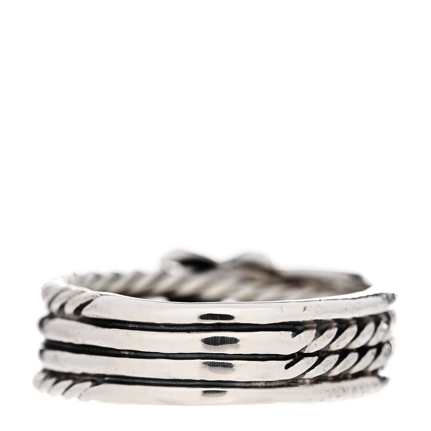 Sterling Silver Diamond X Crossover Ring 54 6.75