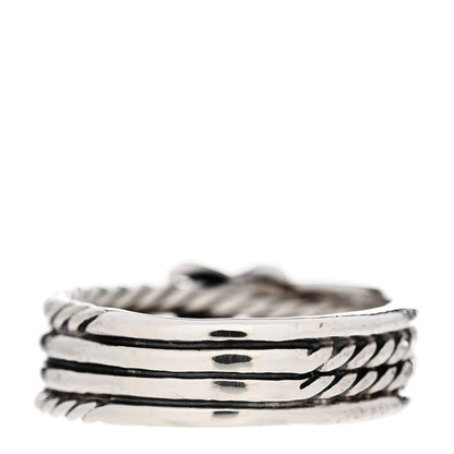 David Yurman Sterling Silver Diamond X Crossover Ring 54 6.75 3 of 5