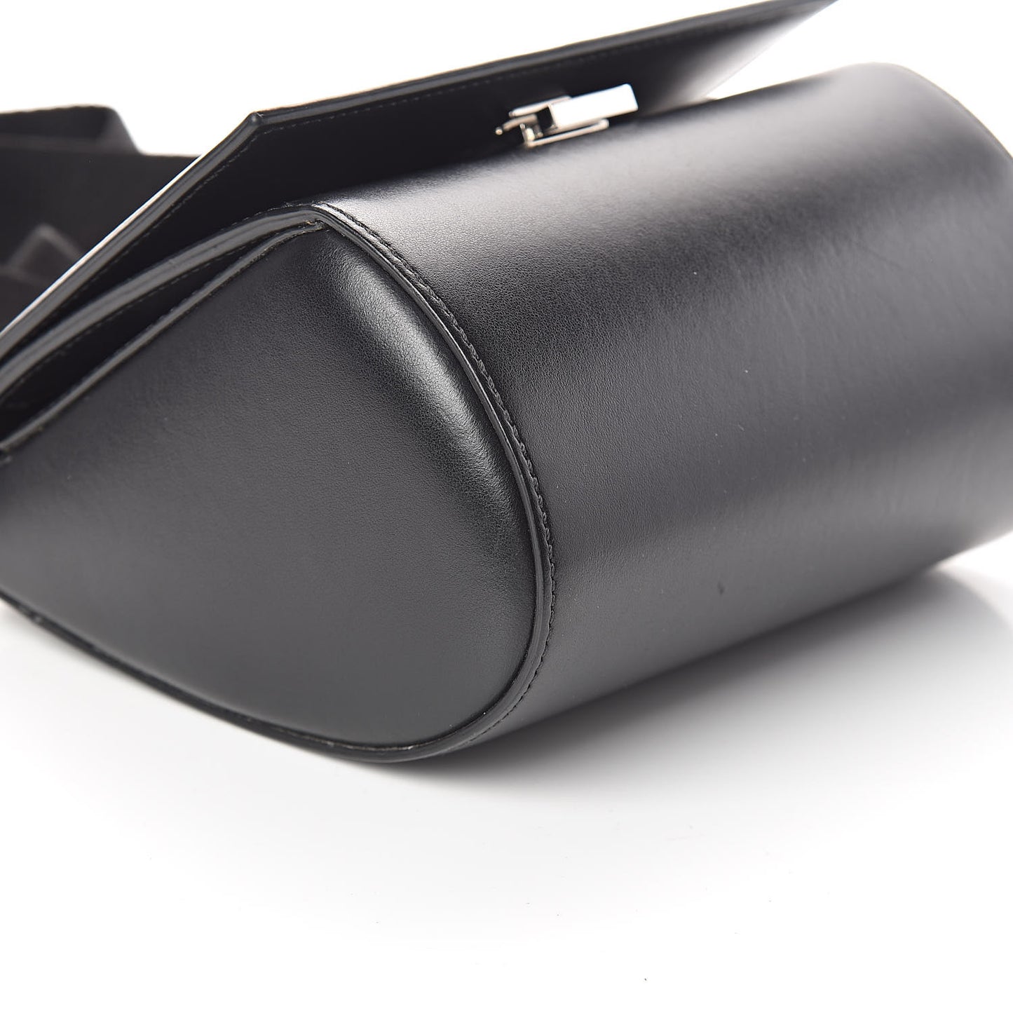 Calfskin Mini Pandora Box Logo Strap Crossbody Bag Black