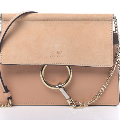 Chloe Calfskin Suede Mini Chain Faye Shoulder Bag Milky Orange 10 of 10