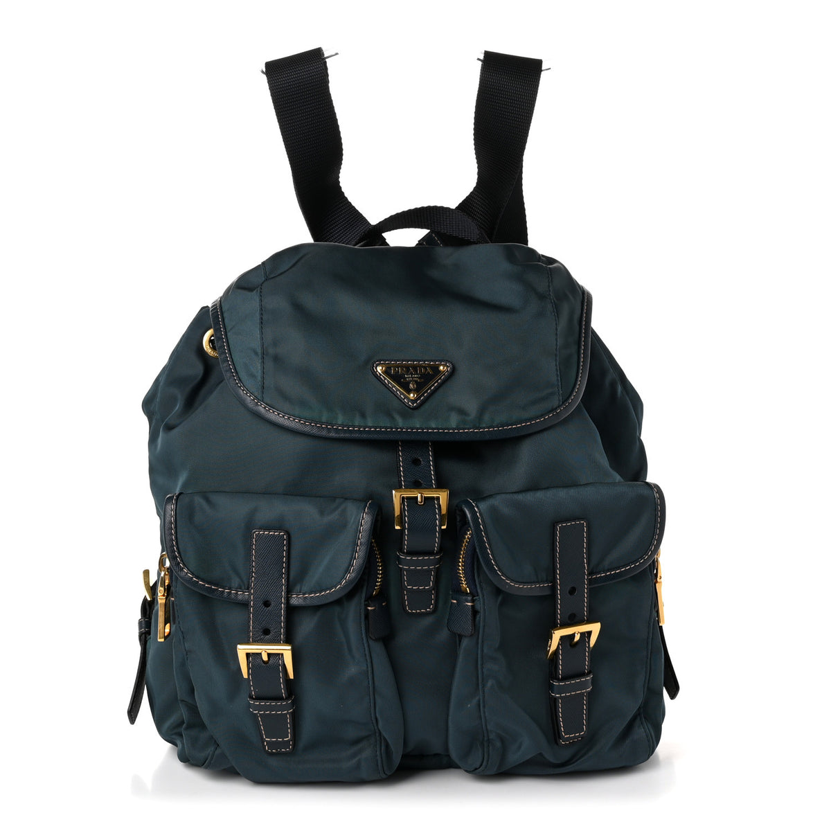 Tessuto Nylon Saffiano Vela Backpack Denim