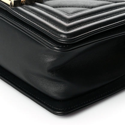 Chanel Lambskin Chevron Quilted Small Boy Flap Black 9 of 10