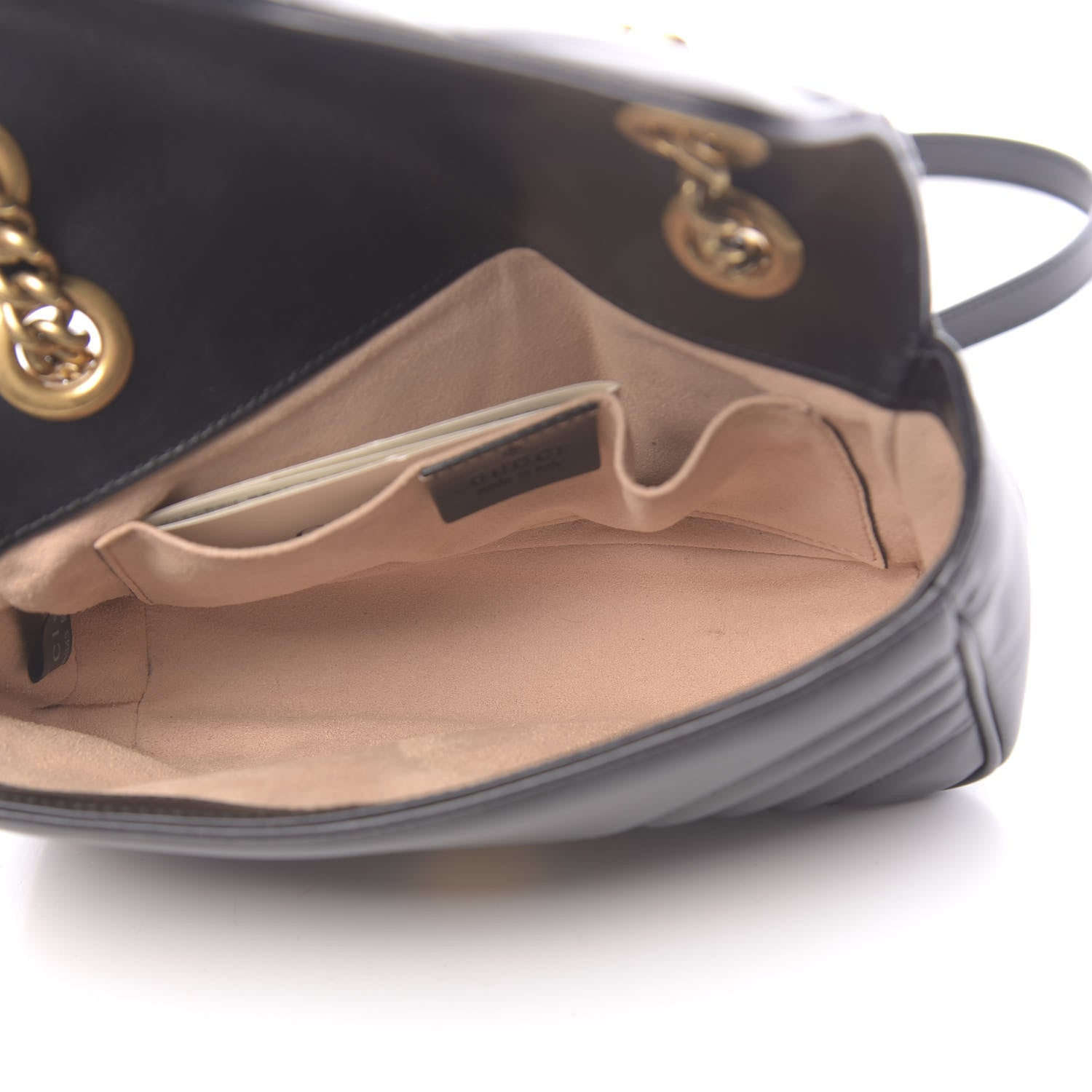 Gucci Calfskin Matelasse Mini GG Marmont Shoulder Bag Black 4 of 12