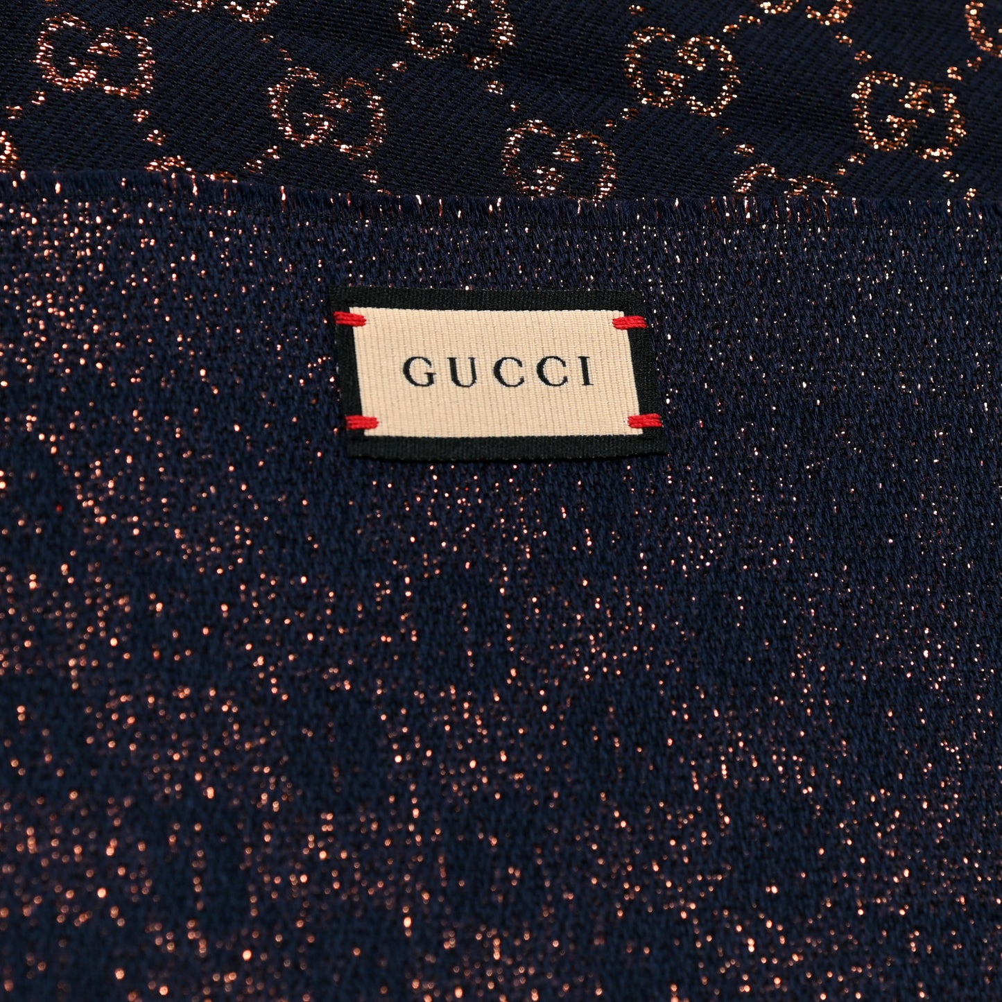Wool Silk Jacquard GG Monogram Stenix Scarf Navy Yellow