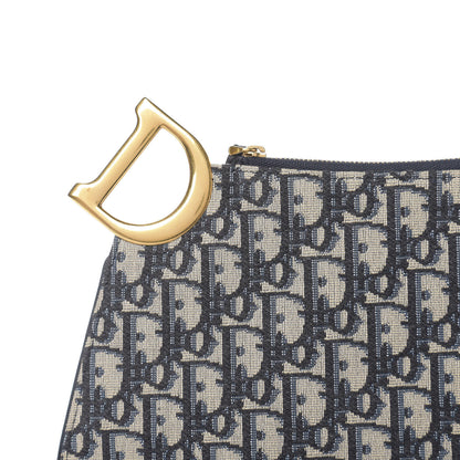 Christian Dior Oblique Saddle Pouch Clutch Blue 6 of 6
