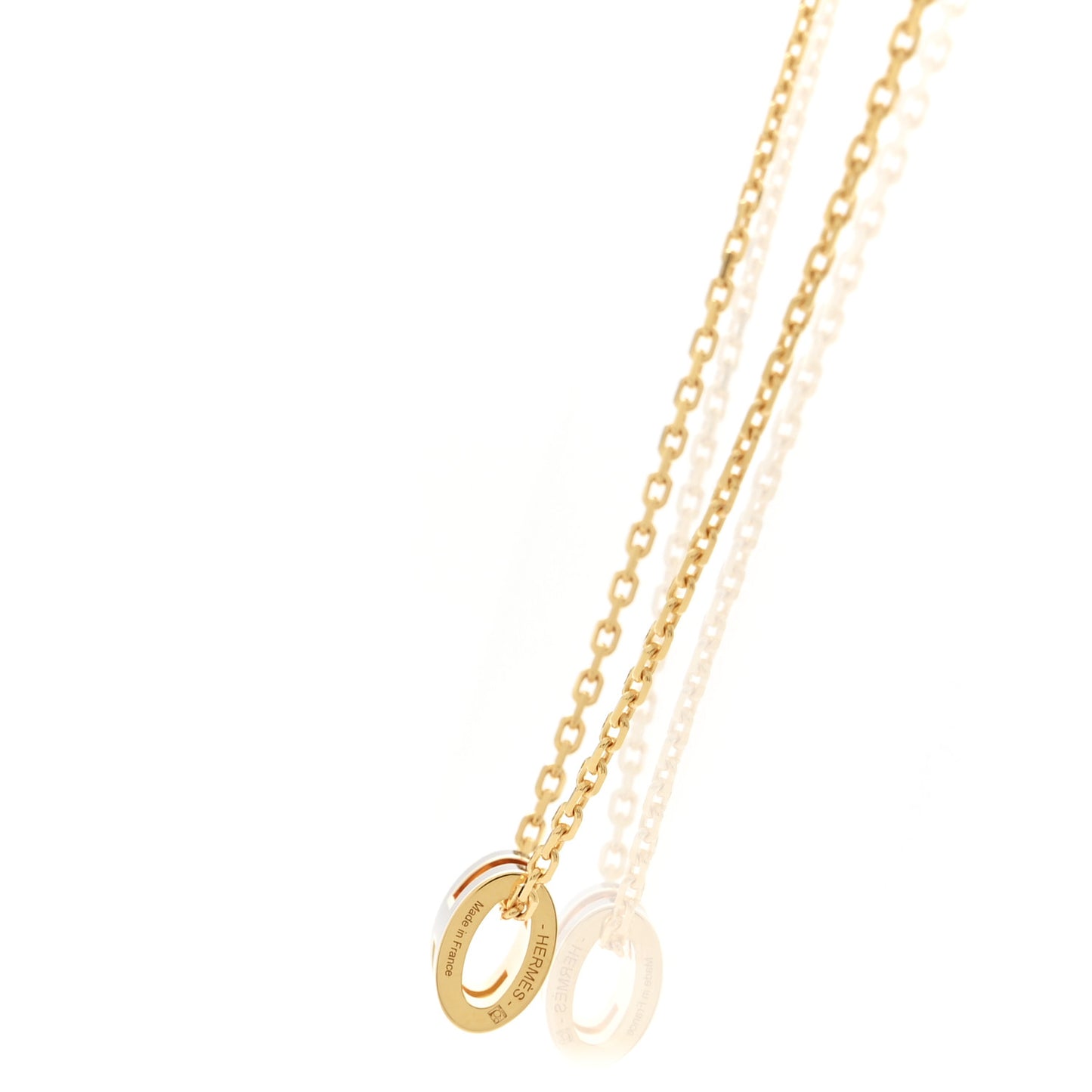 Lacquered Gold Mini Pop H Pendant Necklace Black