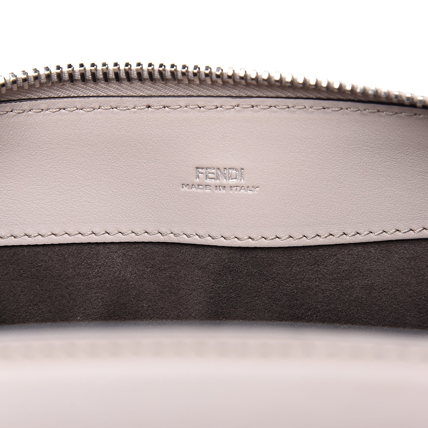 Fendi Vitello Baltico Dolce Shiny Nappa Lace Up DotCom Satchel Grigio Polvere 5 of 13
