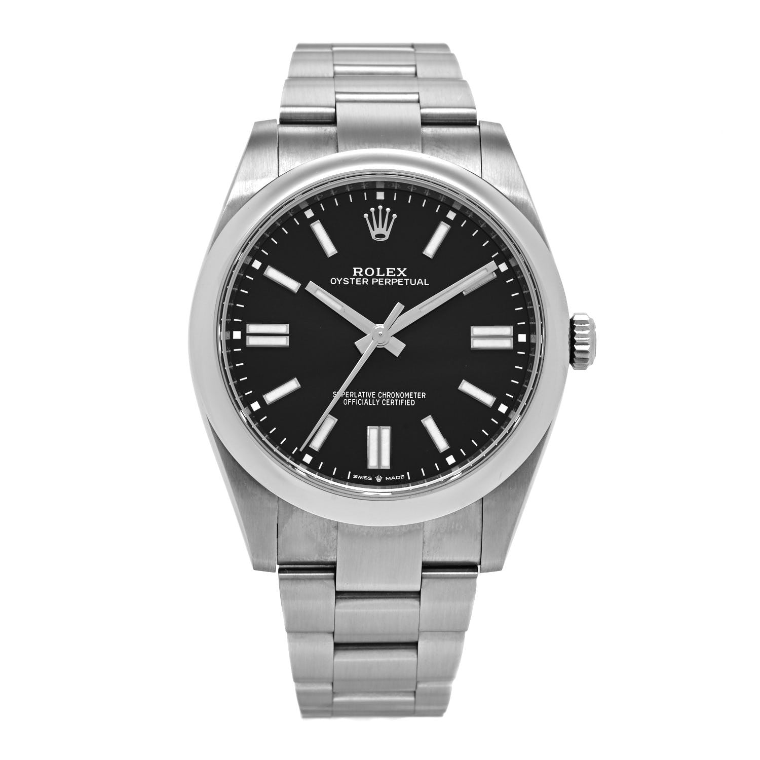 Rolex Stainless Steel 41mm Oyster Perpetual Watch Bright Black 124300 1 of 4