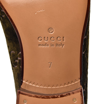 Gucci Velvet GG Monogram Mens Horsebit Loafers 7 Green 8 of 8