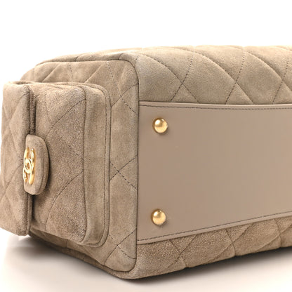 Chanel Suede Quilted Chanel 25 Bowling Bag Dark Grey 9 of 11