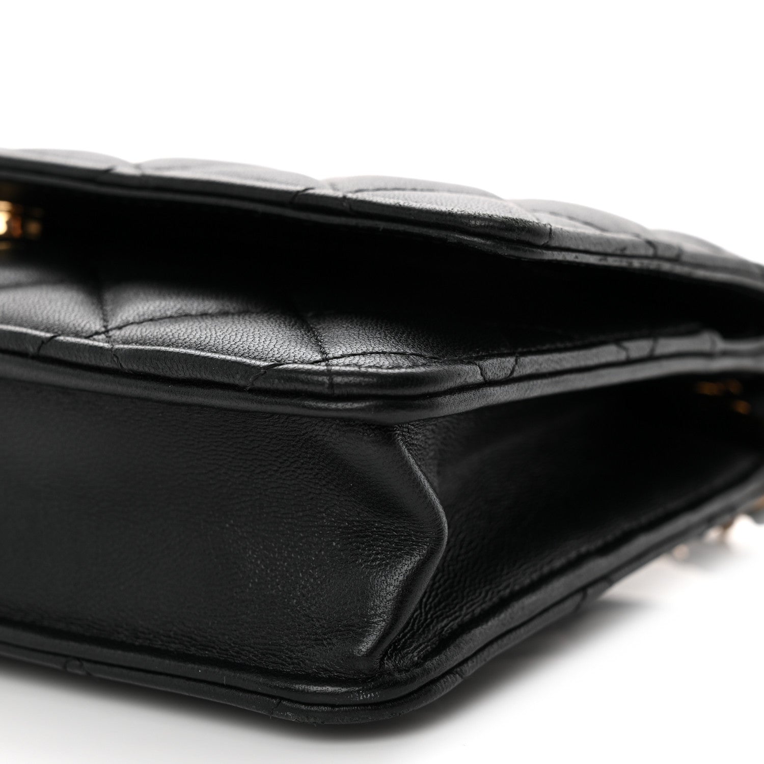 Chanel Lambskin Quilted Wallet On Chain WOC Black 22 of 23