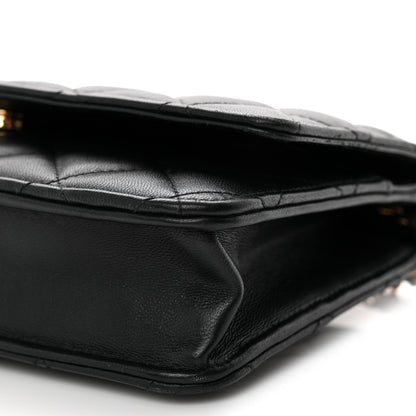 Chanel Lambskin Quilted Wallet On Chain WOC Black 22 of 23