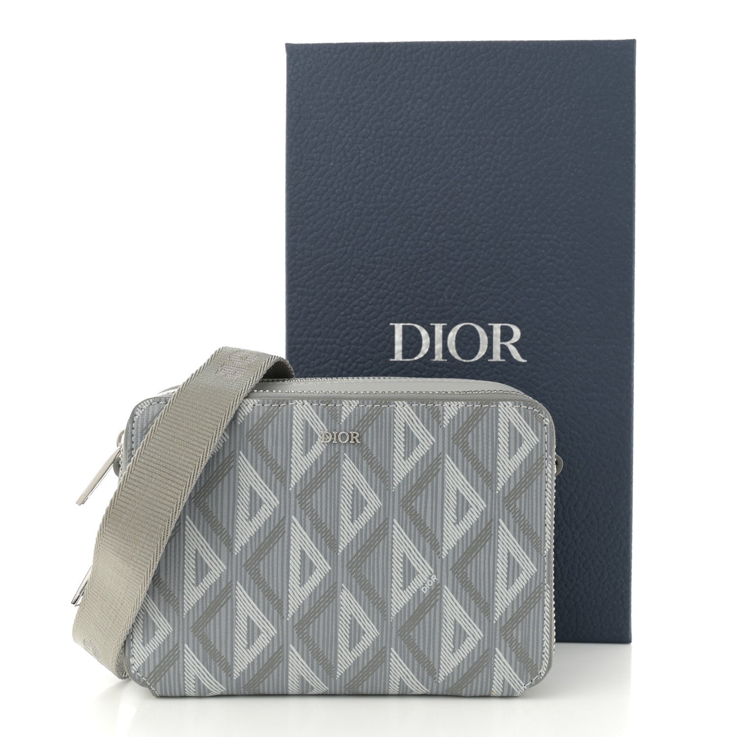 Christian Dior Coated Canvas CD Diamond Messenger Pouch Grey 12 of 12