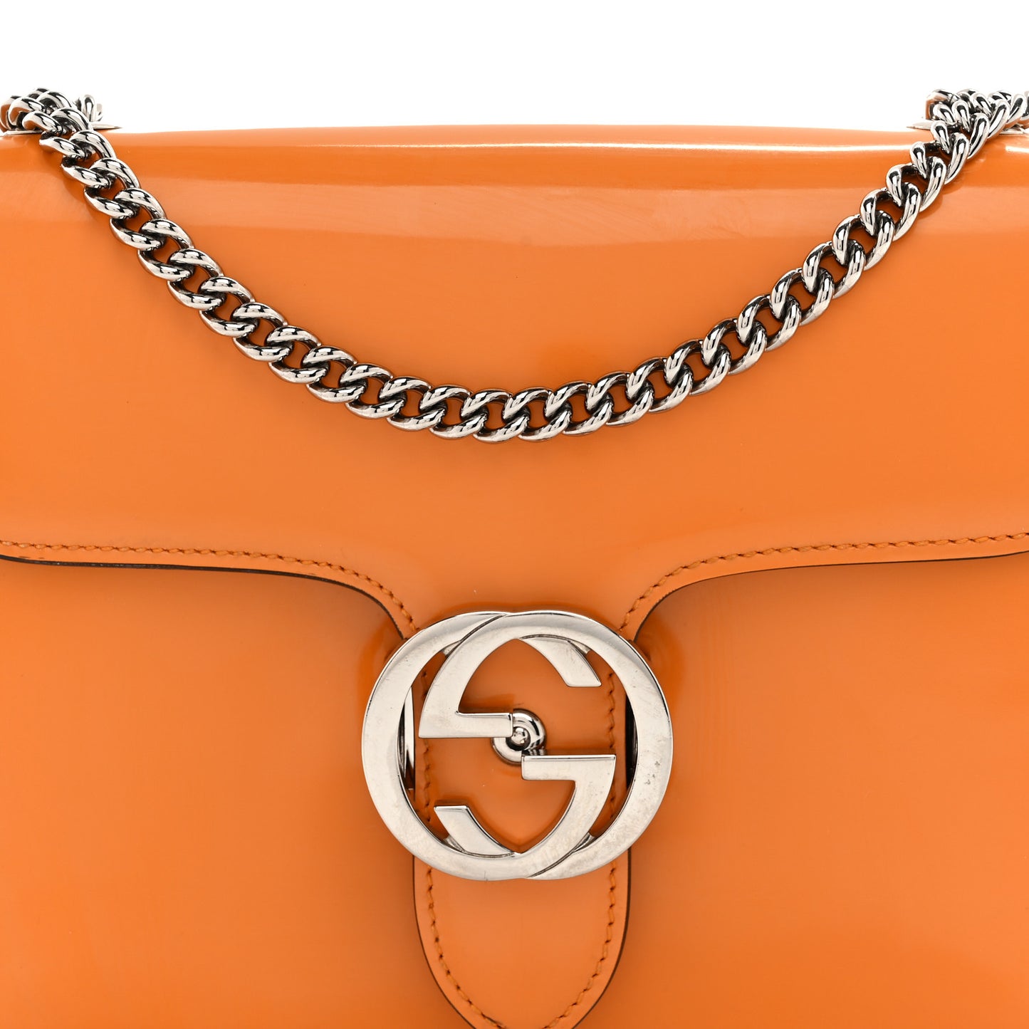 Shade Lux Calfskin Small Interlocking G Shoulder Bag Orange