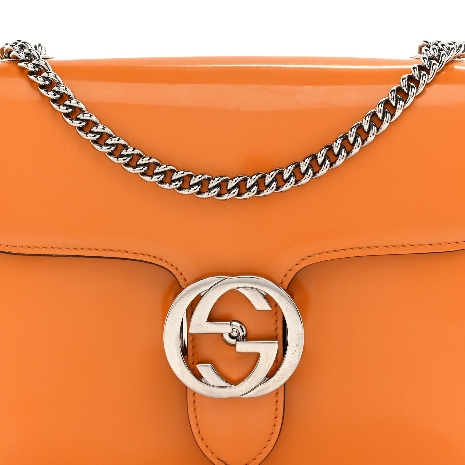 Gucci Shade Lux Calfskin Small Interlocking G Shoulder Bag Orange 8 of 10