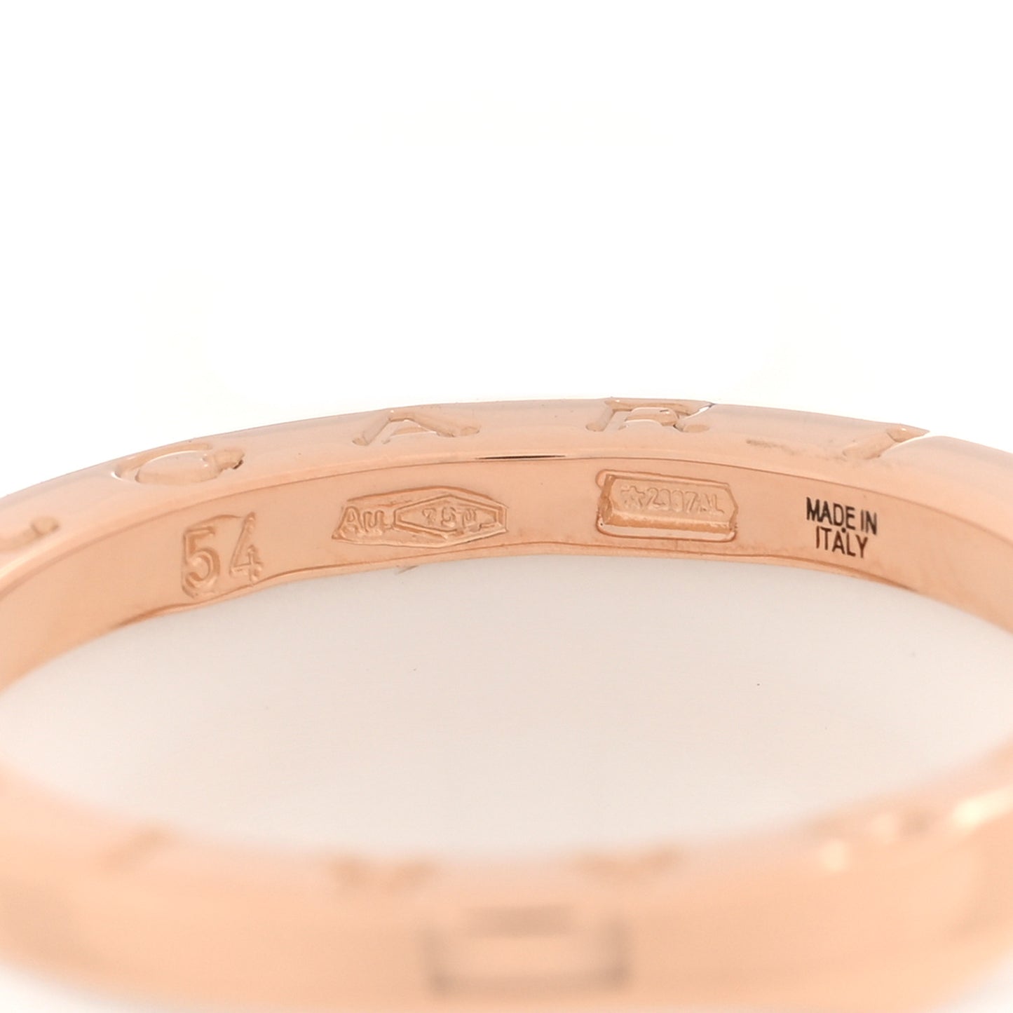 18K Rose Gold White Ceramic B.Zero1 Four-Band Ring 54 6.75