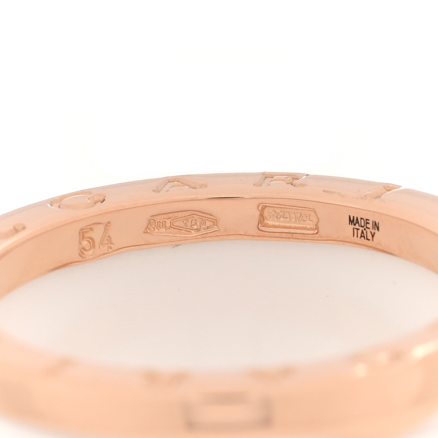 Bulgari 18K Rose Gold White Ceramic B.Zero1 Four-Band Ring 54 6.75 4 of 5