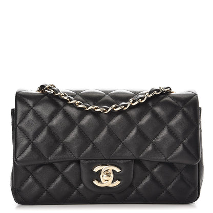 Chanel Lambskin Quilted Mini Rectangular Flap Black 1 of 9