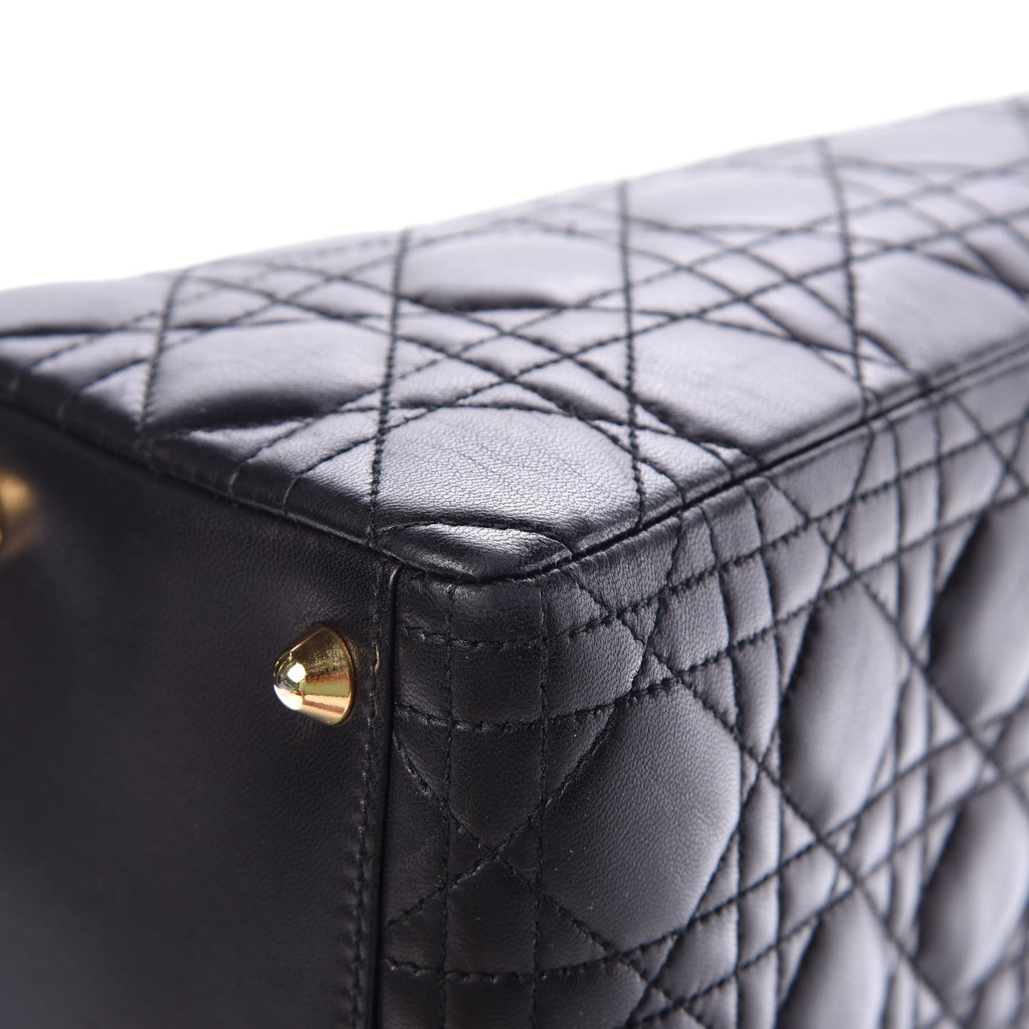 Lambskin Cannage Large Lady Dior Black