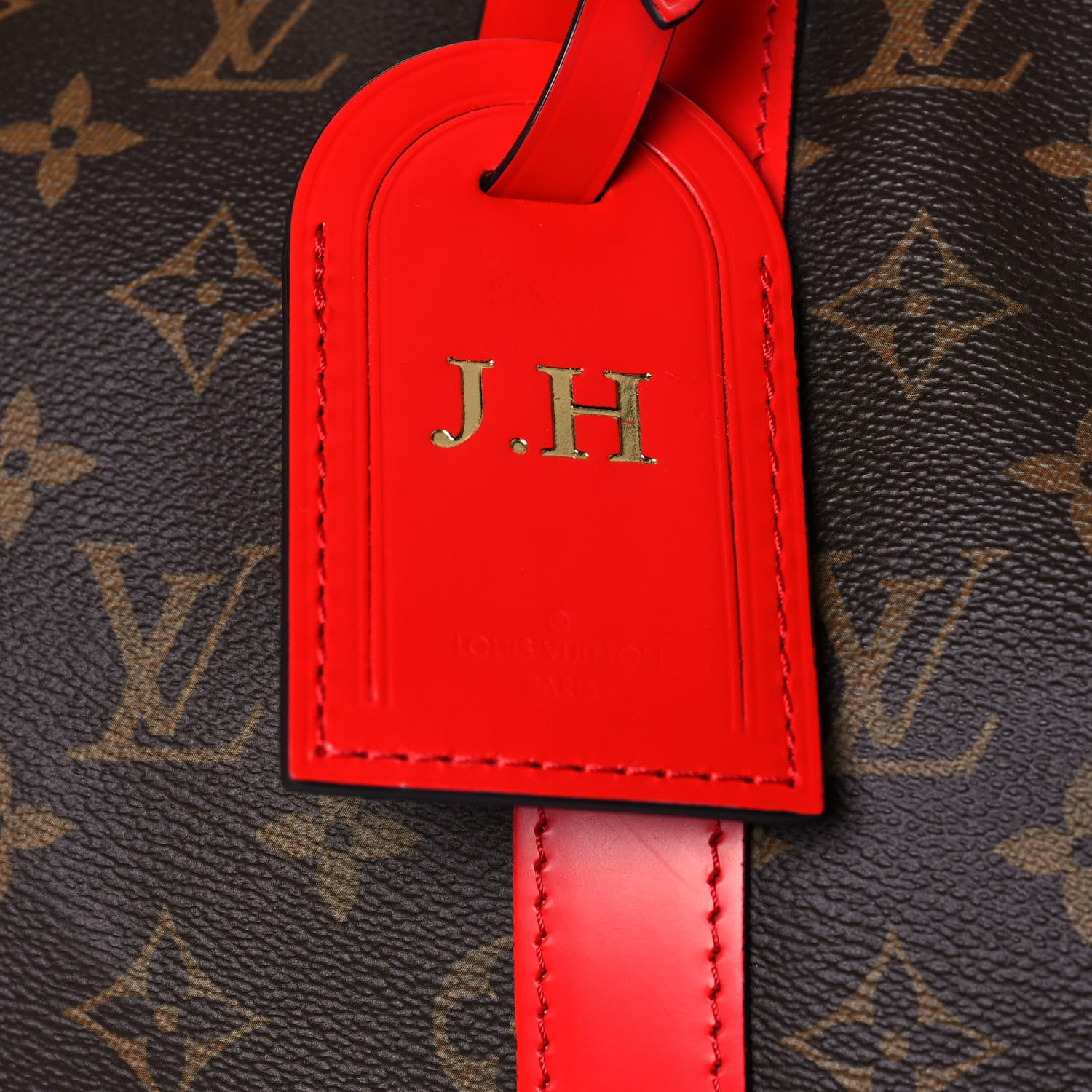 Louis Vuitton Calfskin Monogram Keepall Bandouliere 50 Coquelicot 13 of 14
