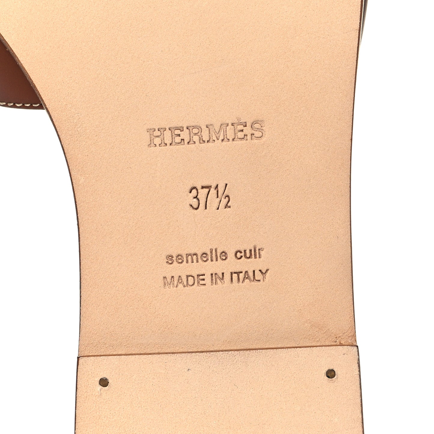 Box Calfskin Oran Sandals 37.5 Gold