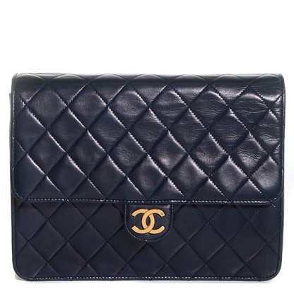 Chanel Lambskin Small Single Flap Navy 1 of 8