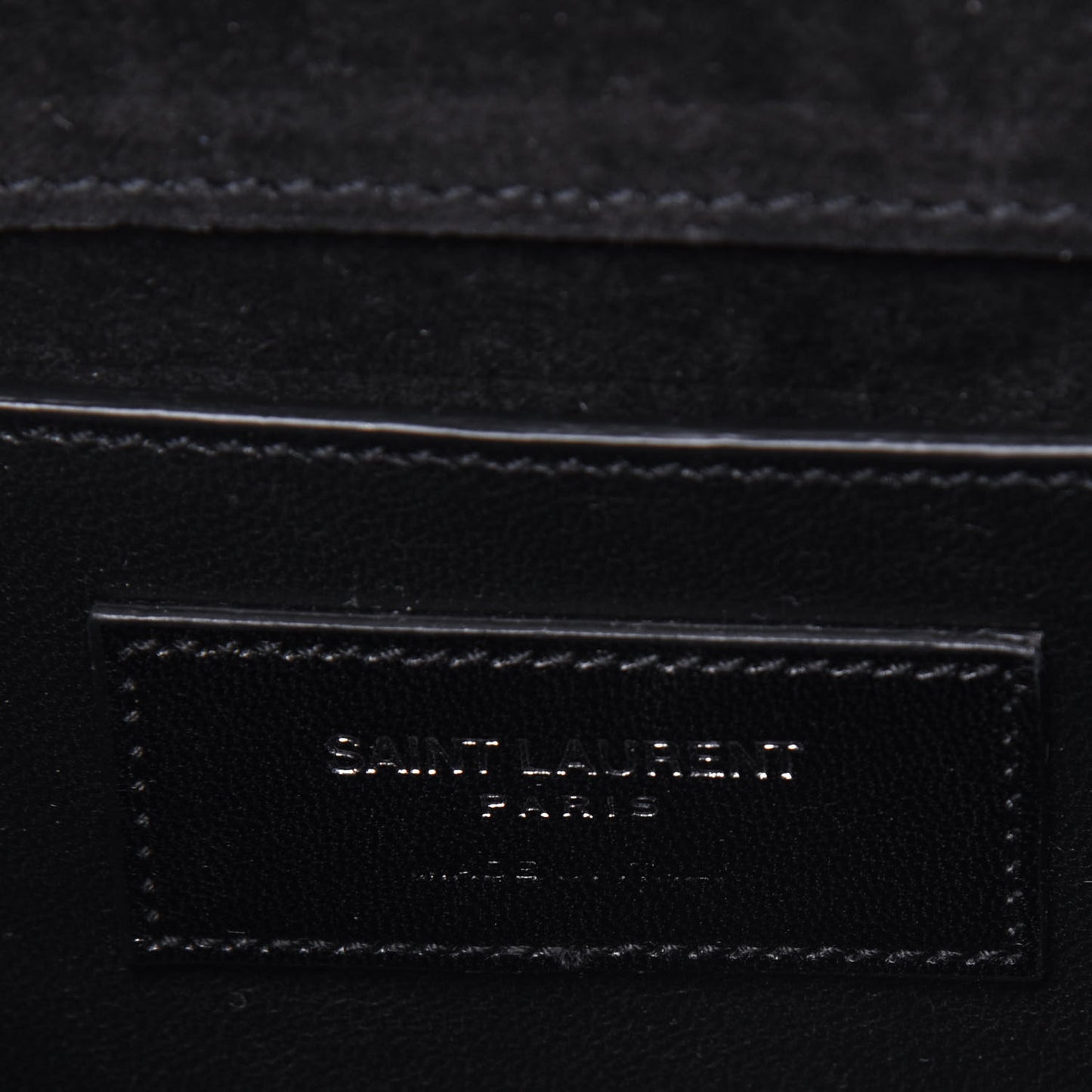 Calfskin Crocodile Embossed Monogram Small Kate Tassel Satchel Black
