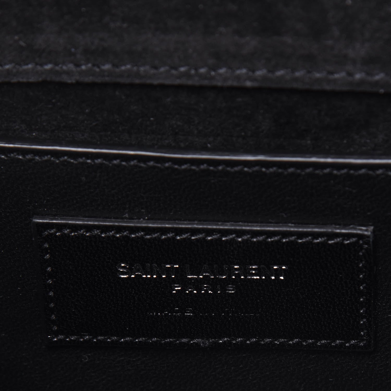 Saint Laurent Calfskin Crocodile Embossed Monogram Small Kate Tassel Satchel Black 6 of 14