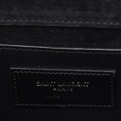 Saint Laurent Calfskin Crocodile Embossed Monogram Small Kate Tassel Satchel Black 6 of 14