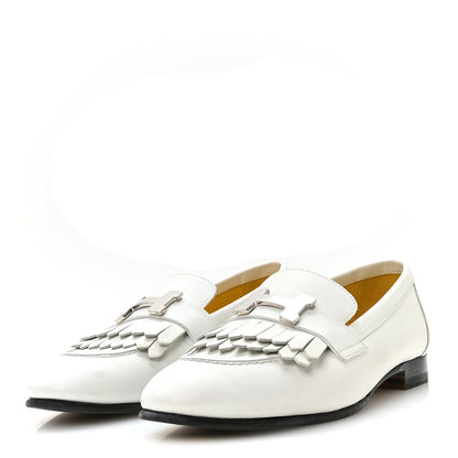 Hermes Calfskin Womens Royal Loafers 35 White 4 of 8