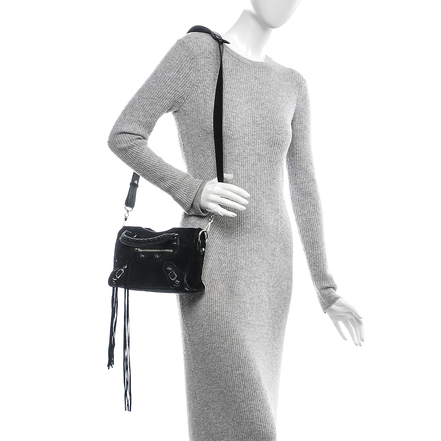 Balenciaga Baby Daim Suede Marble Hardware Mini City Black 2 of 9