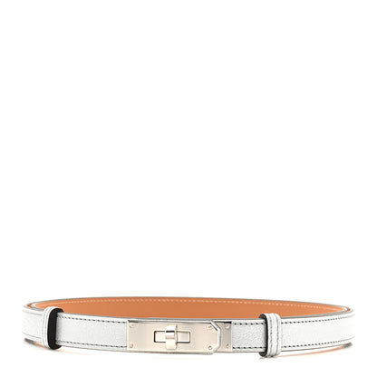 Hermes Metallic Chevre Chamkilight Kelly Belt Argent 1 of 8
