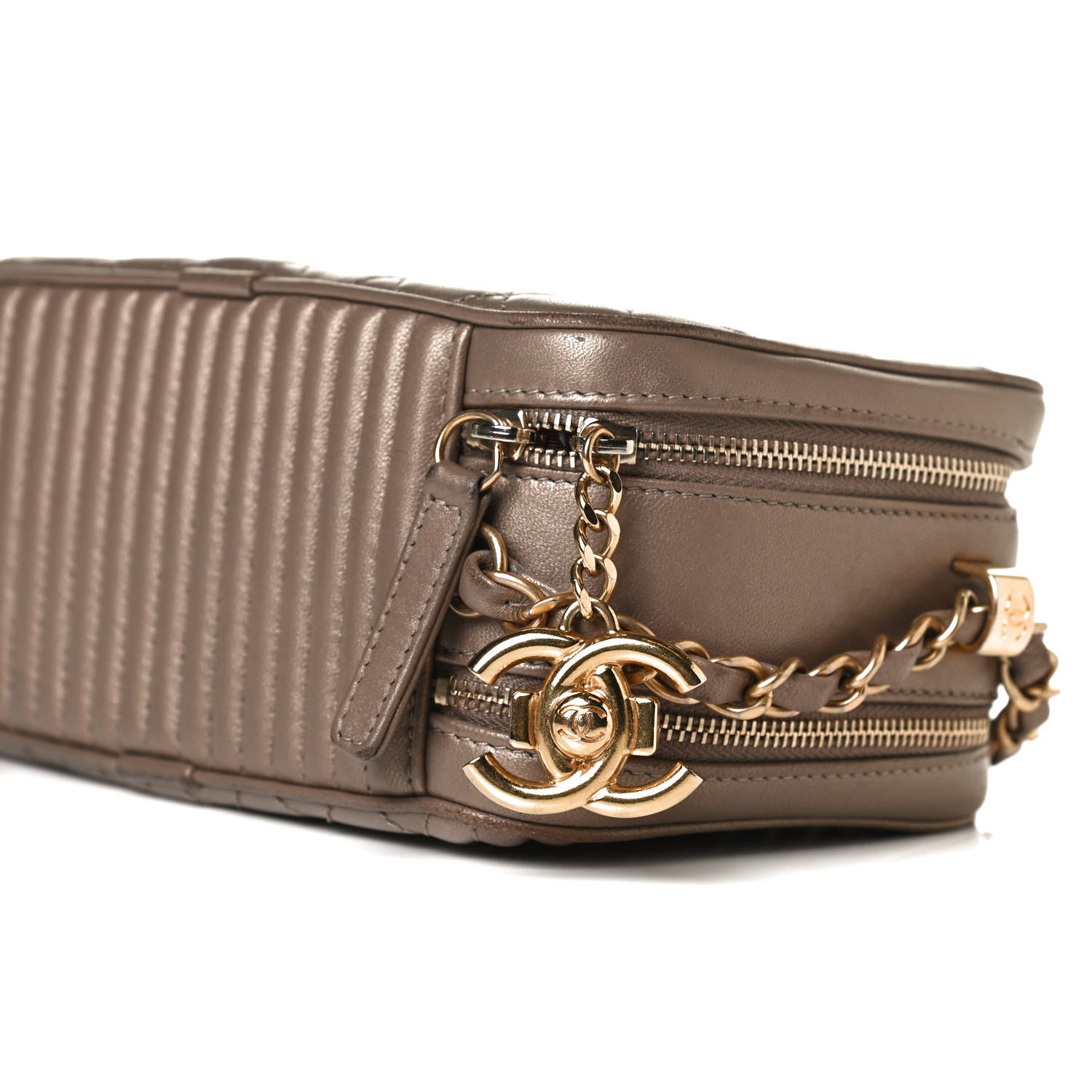 Chanel Metallic Lambskin Quilted Small Coco Boy Camera Case Gold 9 of 15