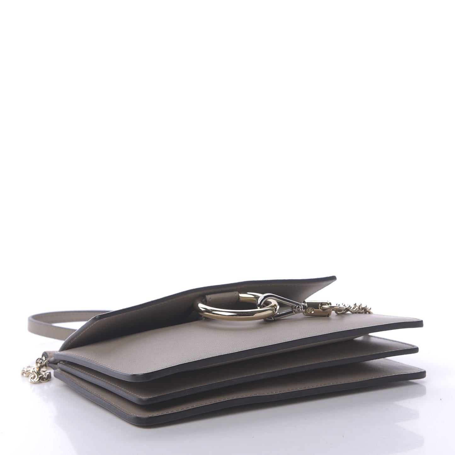 Calfskin Suede Mini Chain Faye Shoulder Bag Motty Grey