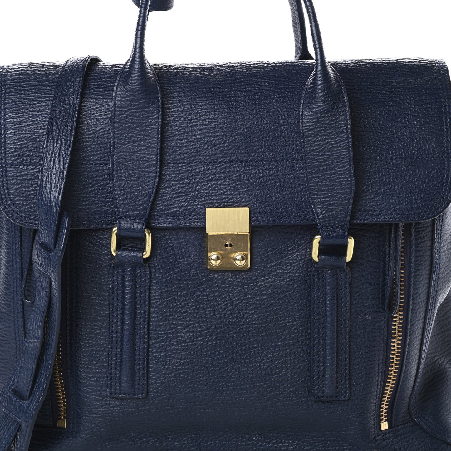 Textured Calfskin Large Pashli Satchel Ink